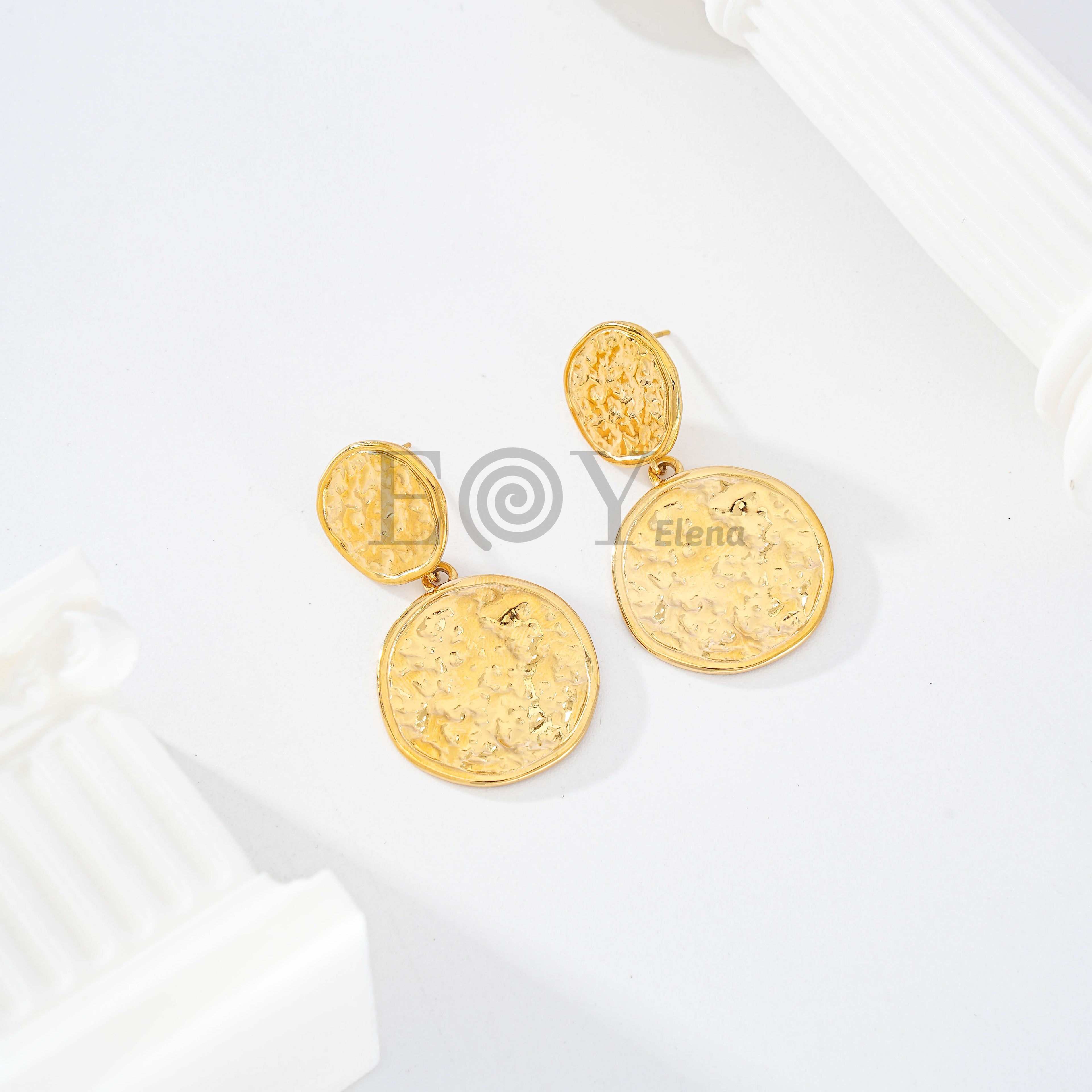 Pendientes doble círculo