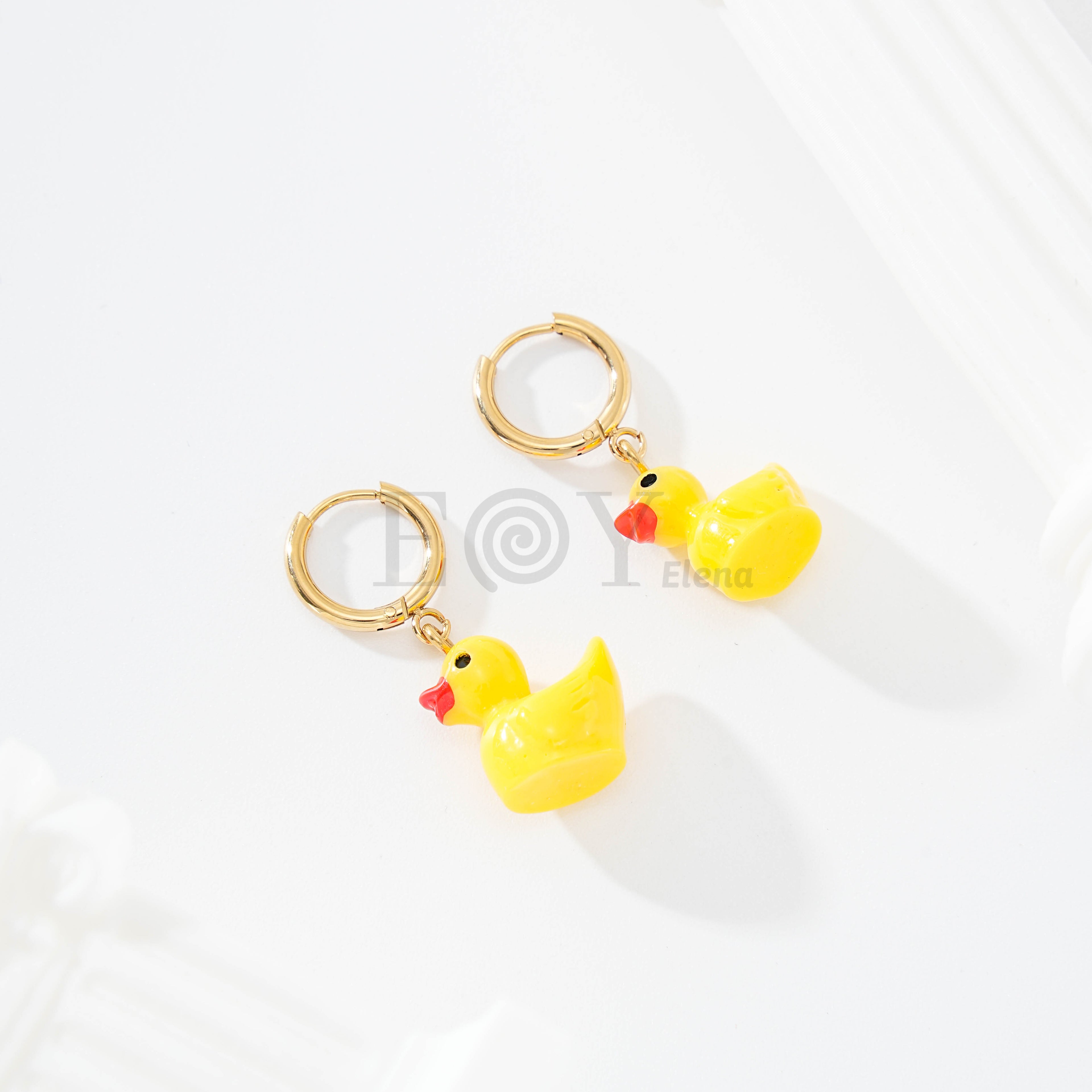 Pendientes de aro pato