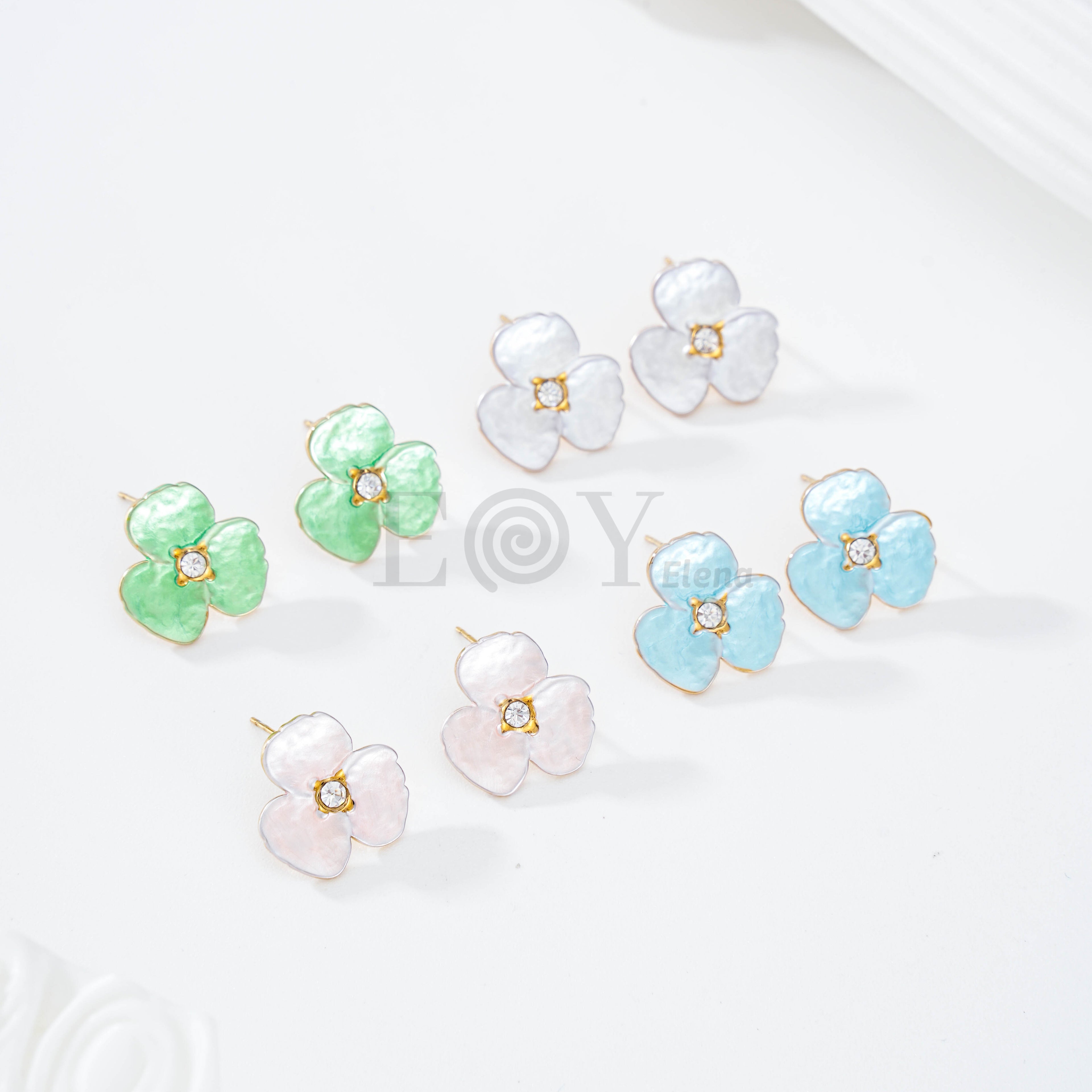 Pendientes flor color