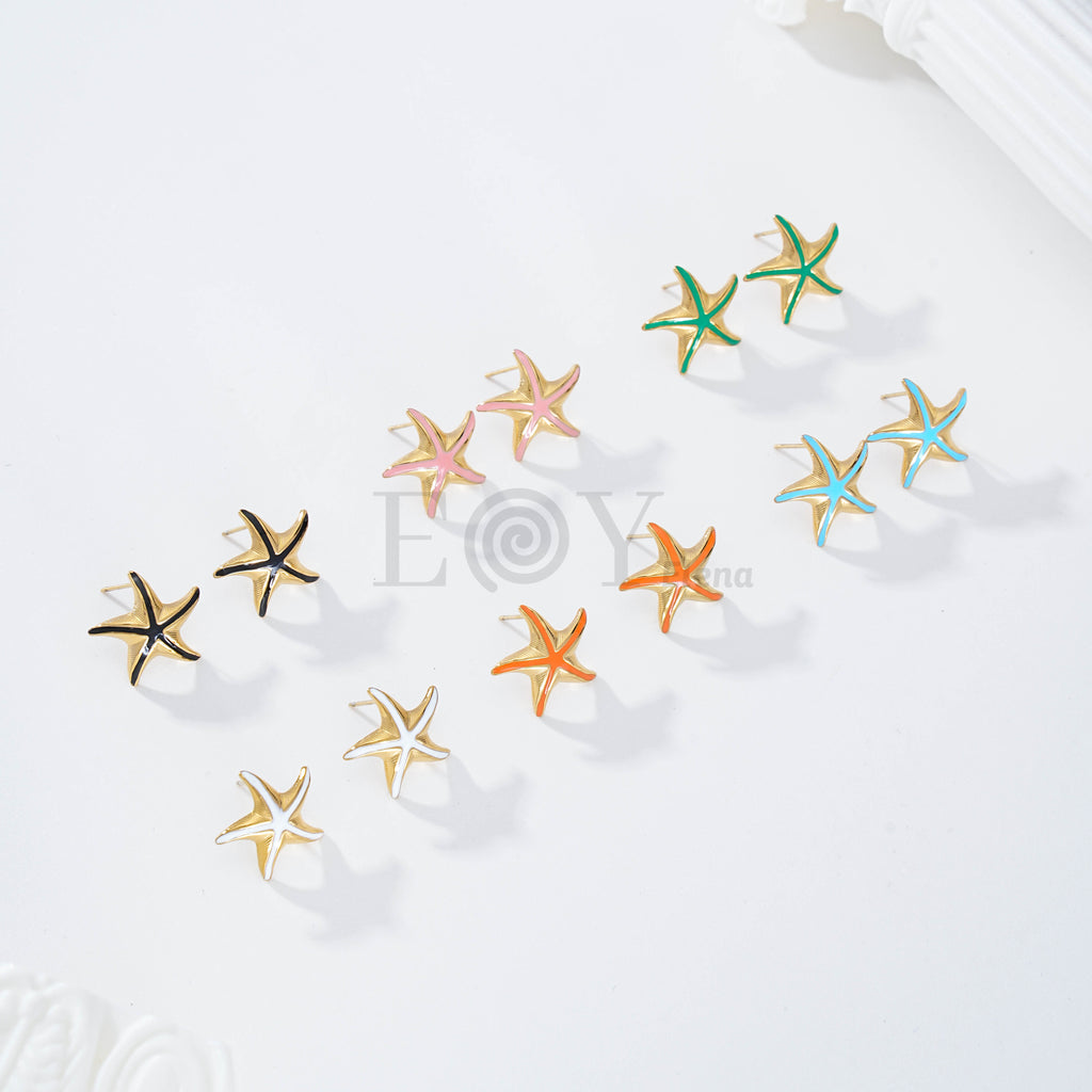 Pendientes estrella de mar color