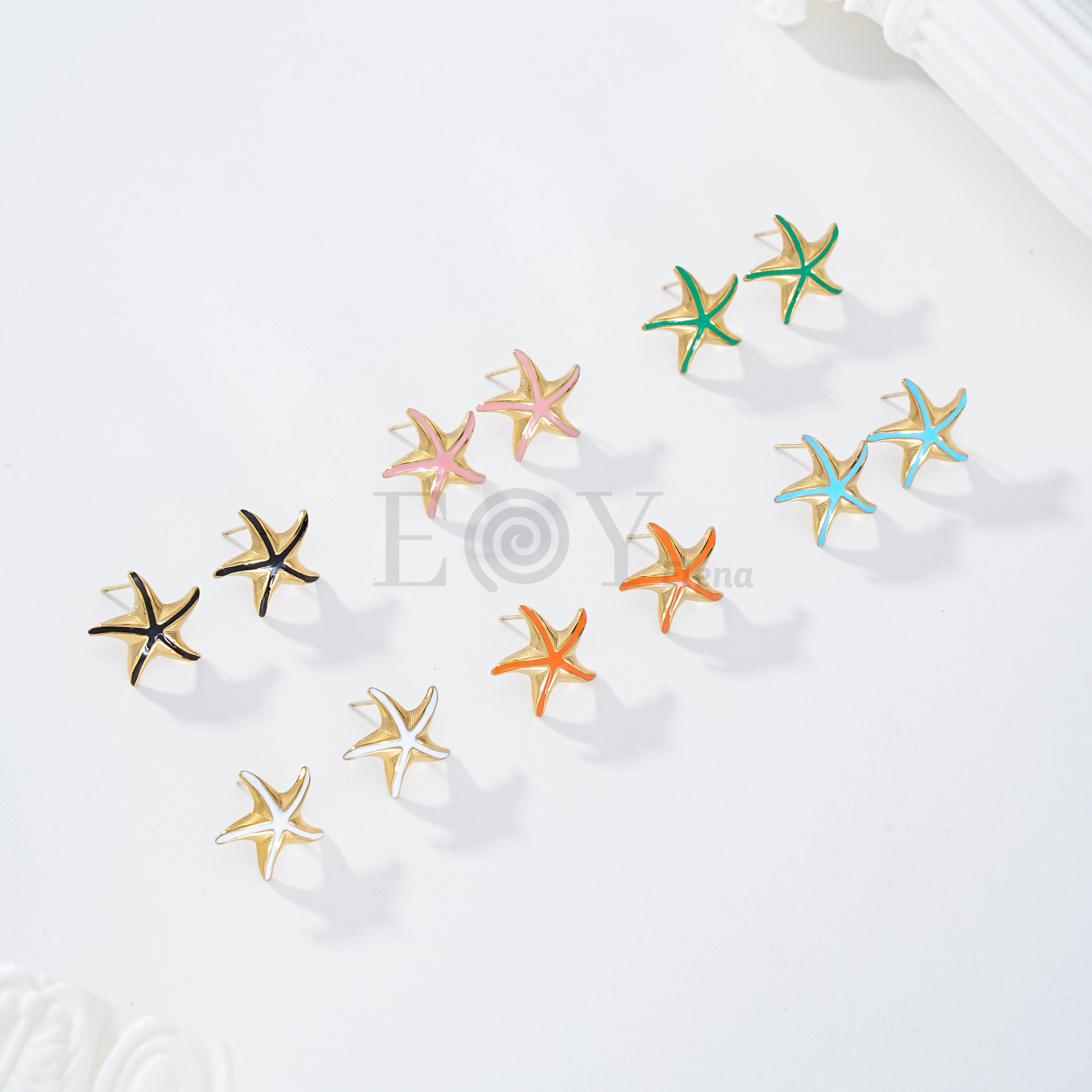 Pendientes estrella de mar color