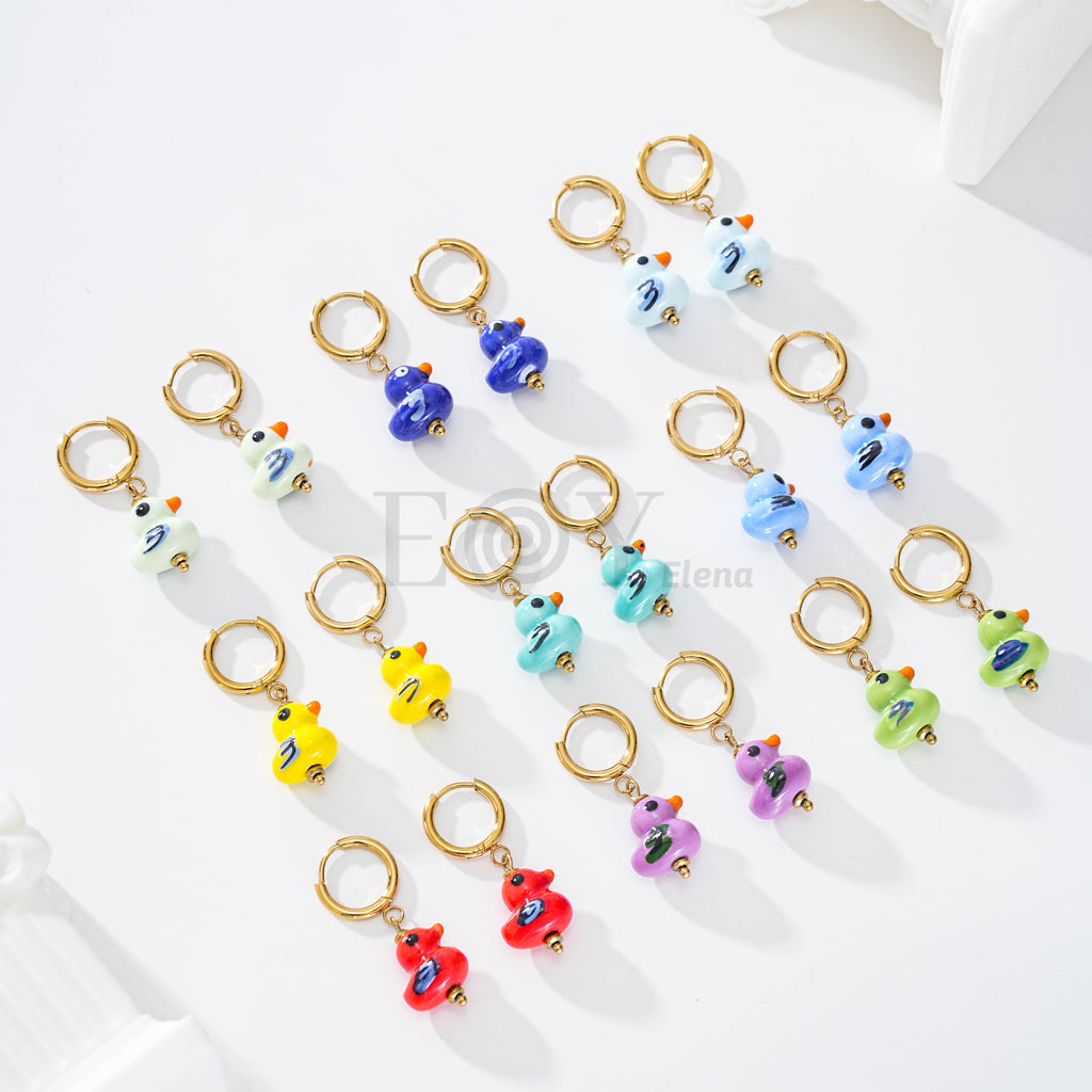 Pendientes aro pato color
