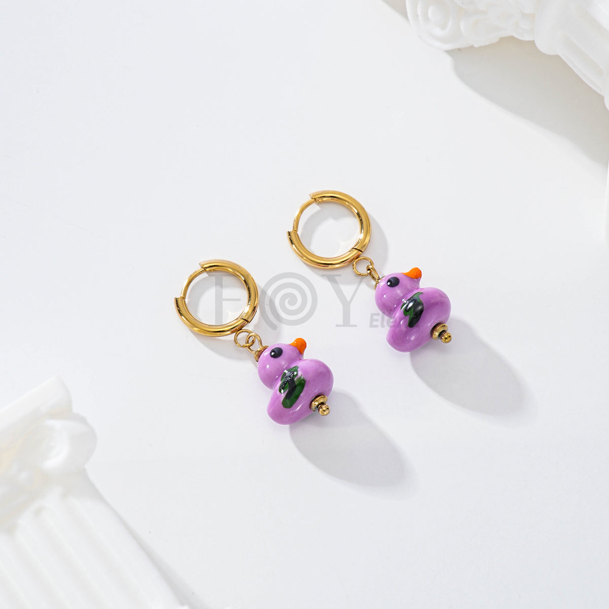 Pendientes aro pato color