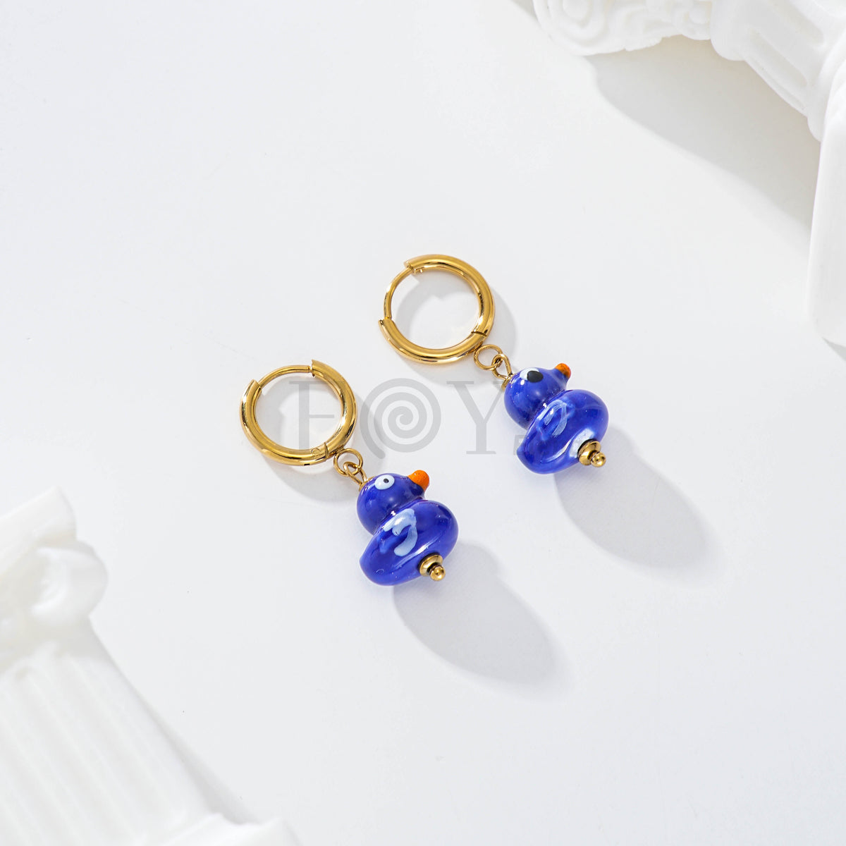 Pendientes aro pato color