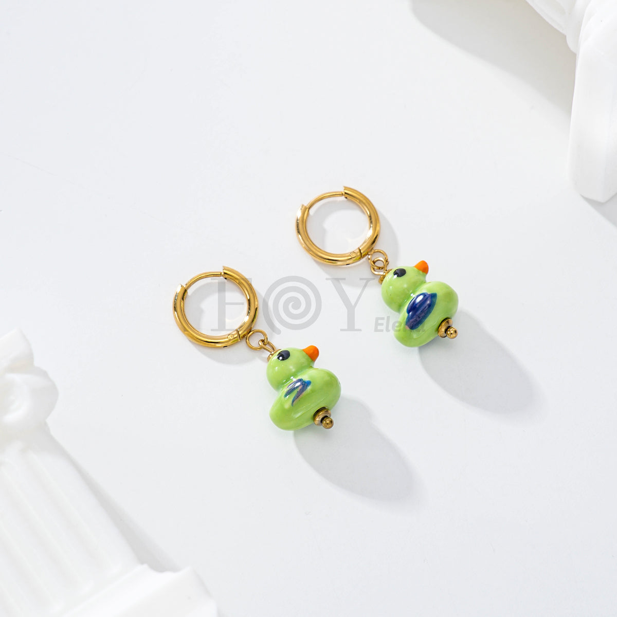 Pendientes aro pato color