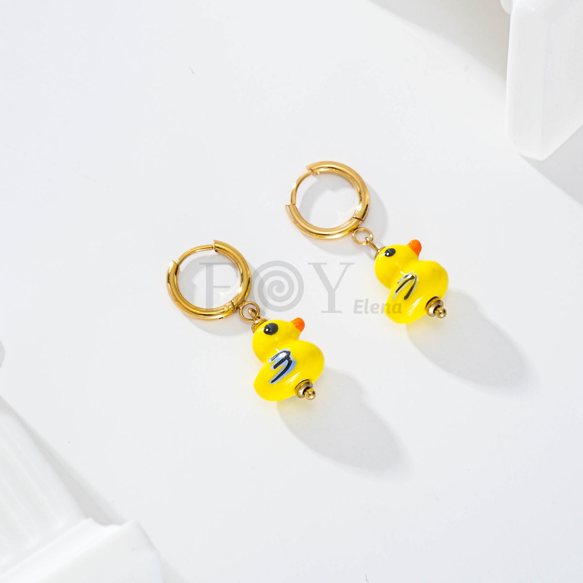 Pendientes aro pato color