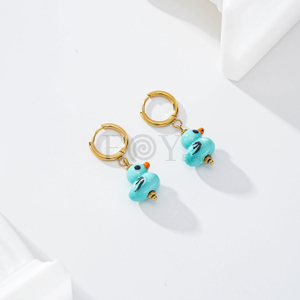Pendientes aro pato color