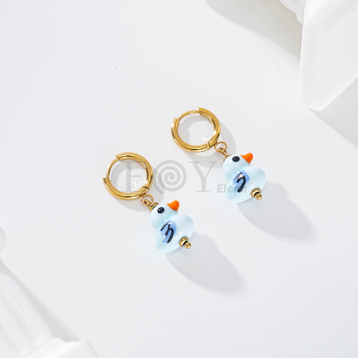 Pendientes aro pato color