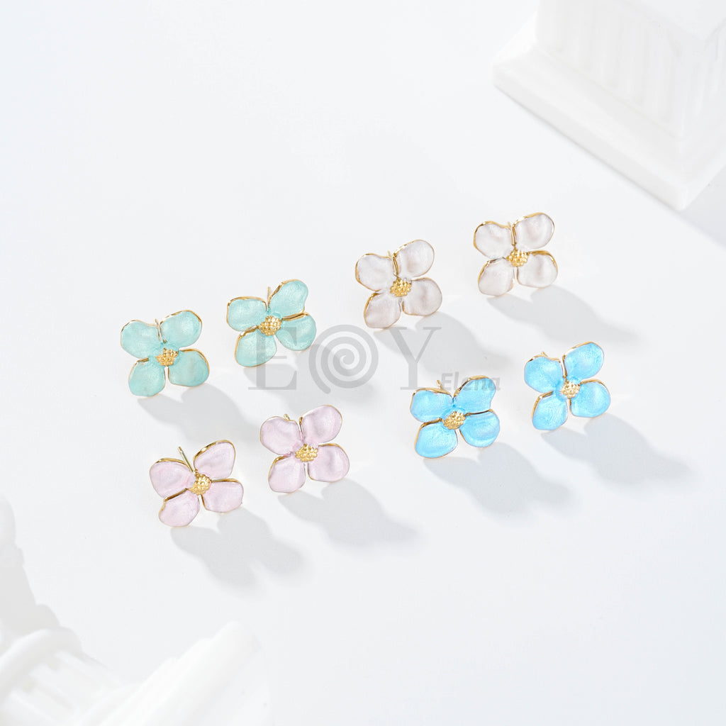 Pendientes flor color