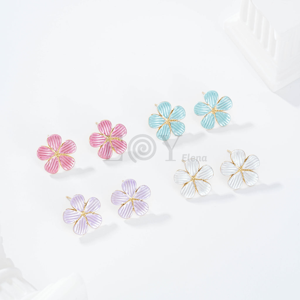 Pendientes flor color