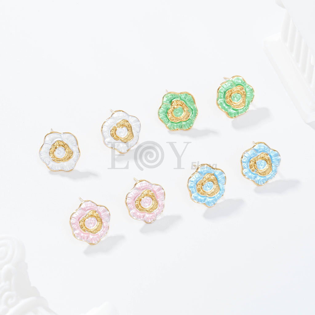 Pendientes flor color