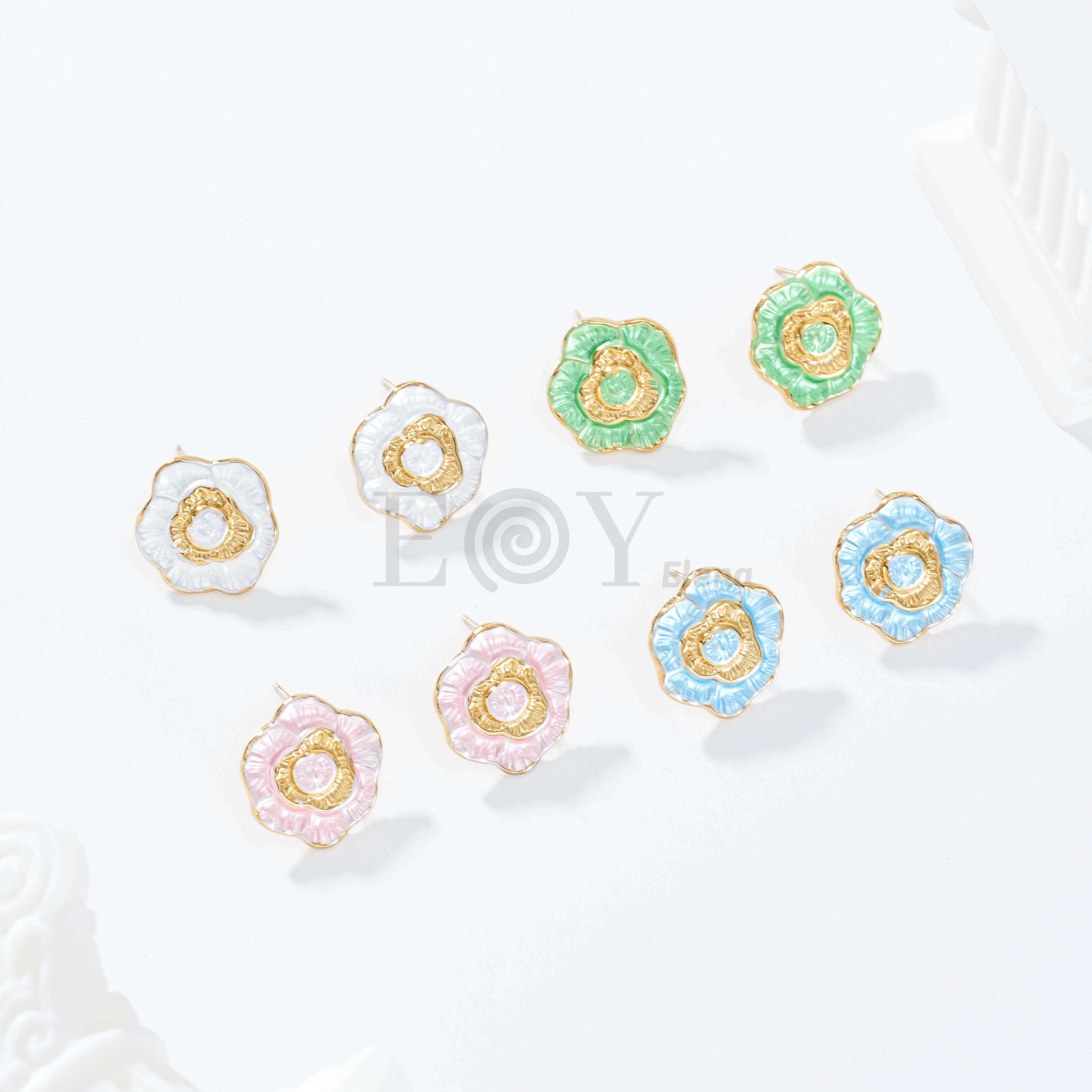 Pendientes flor color