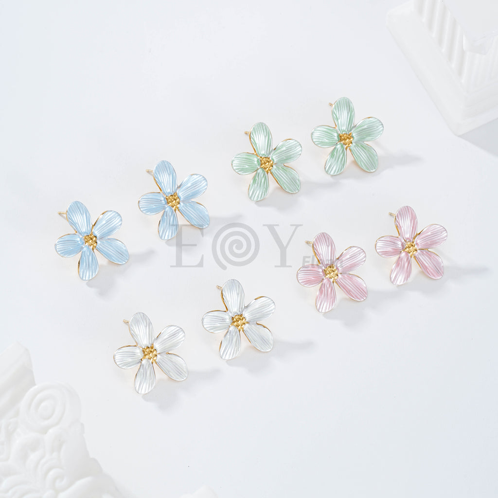 Pendientes flor color