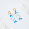 Pendientes de aro pez color