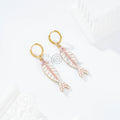 Pendientes de aro pez color