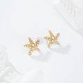 Pendientes estrella de mar con perlas