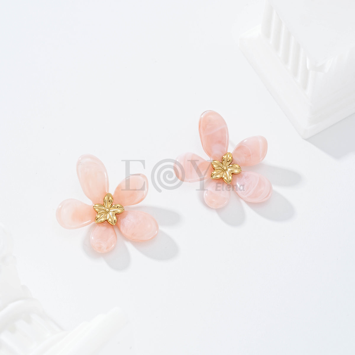 Pendientes flor color resina