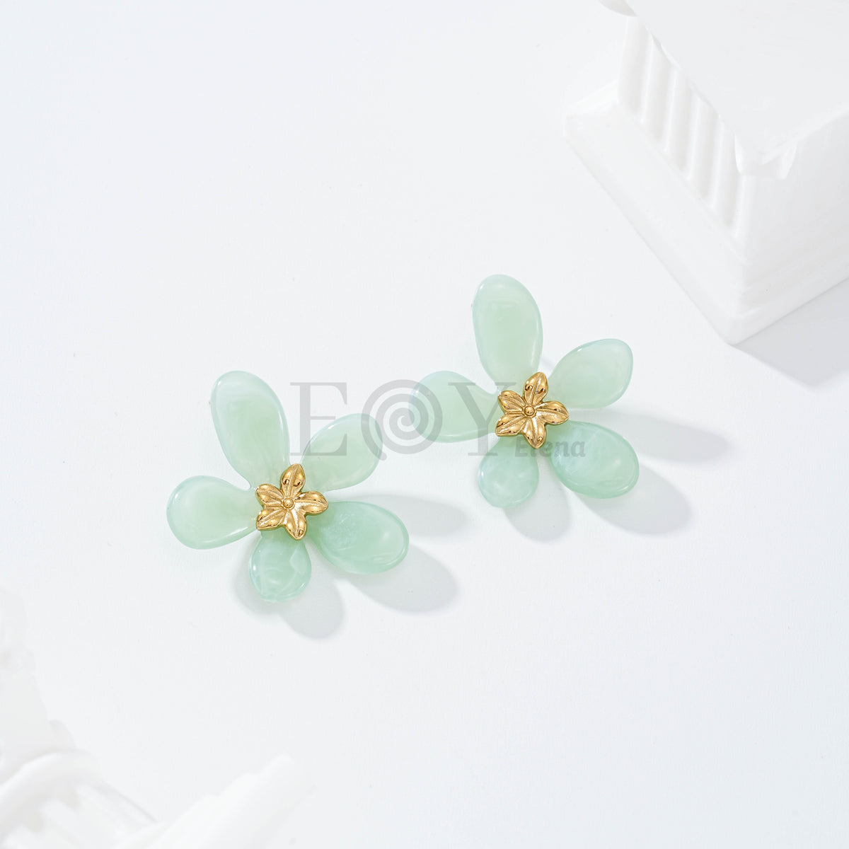 Pendientes flor color resina