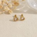 Pendientes pequeños corazón con piedra