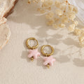 Pendientes de aro estrella color