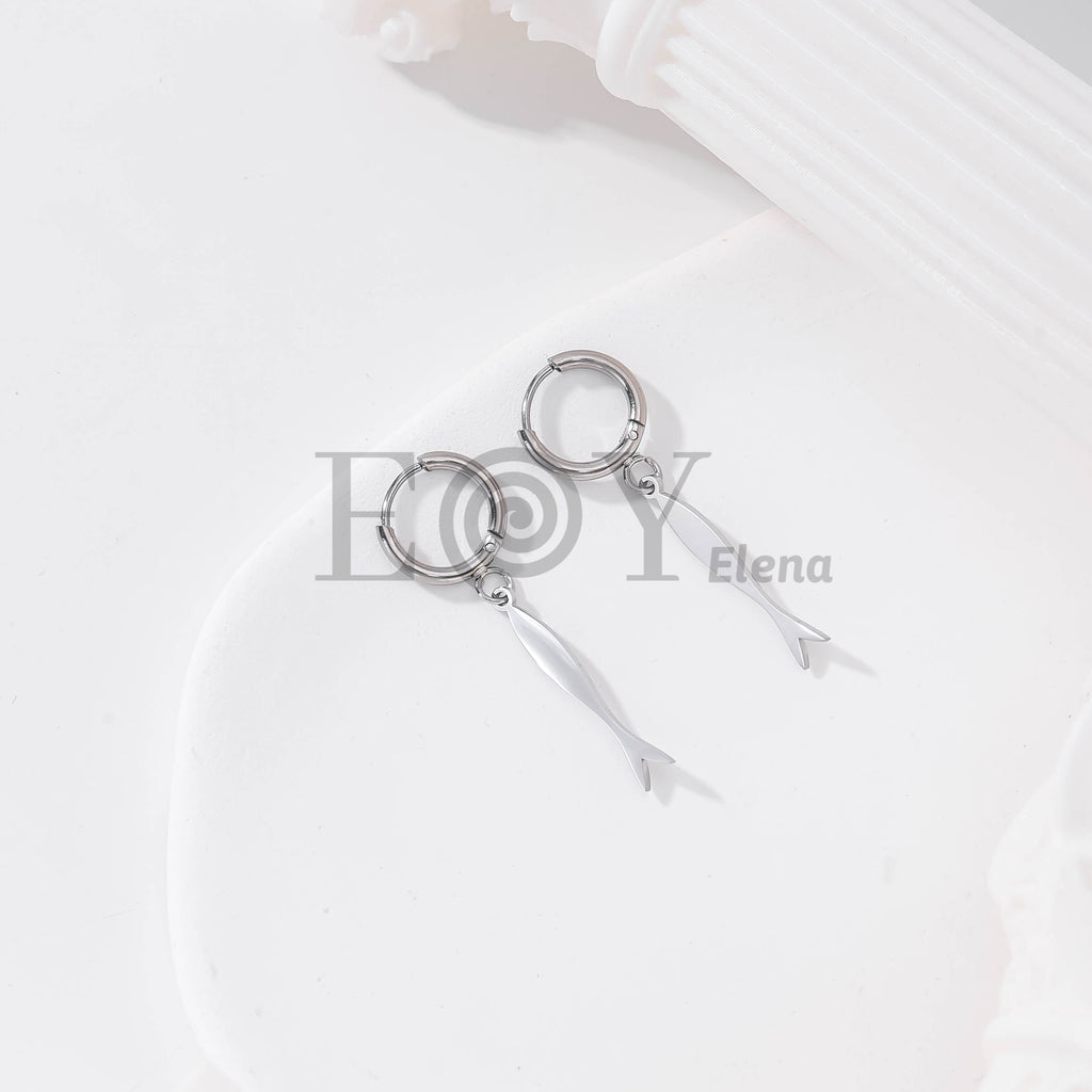 Pendientes de aro con pez