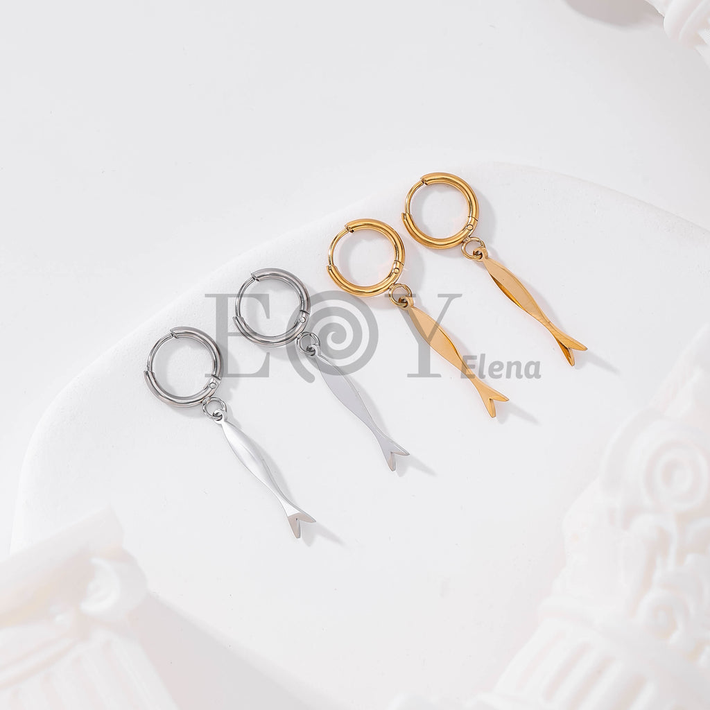 Pendientes de aro con pez