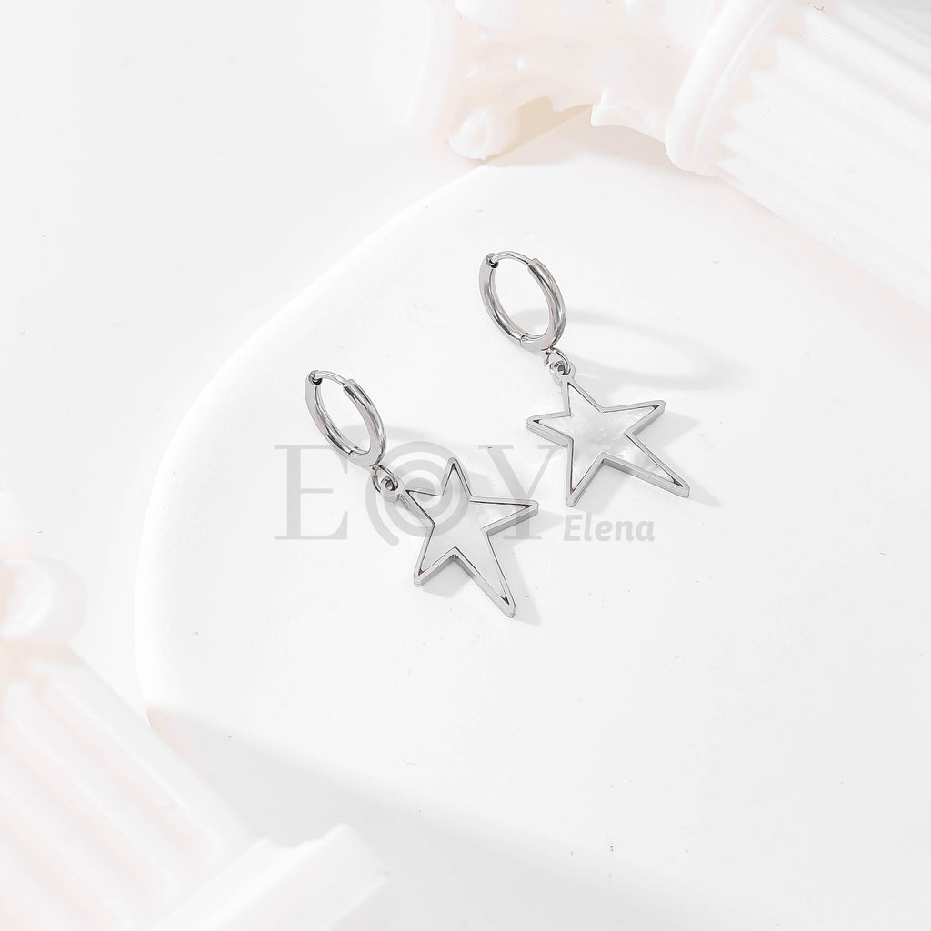 Pendientes de aro con estrella