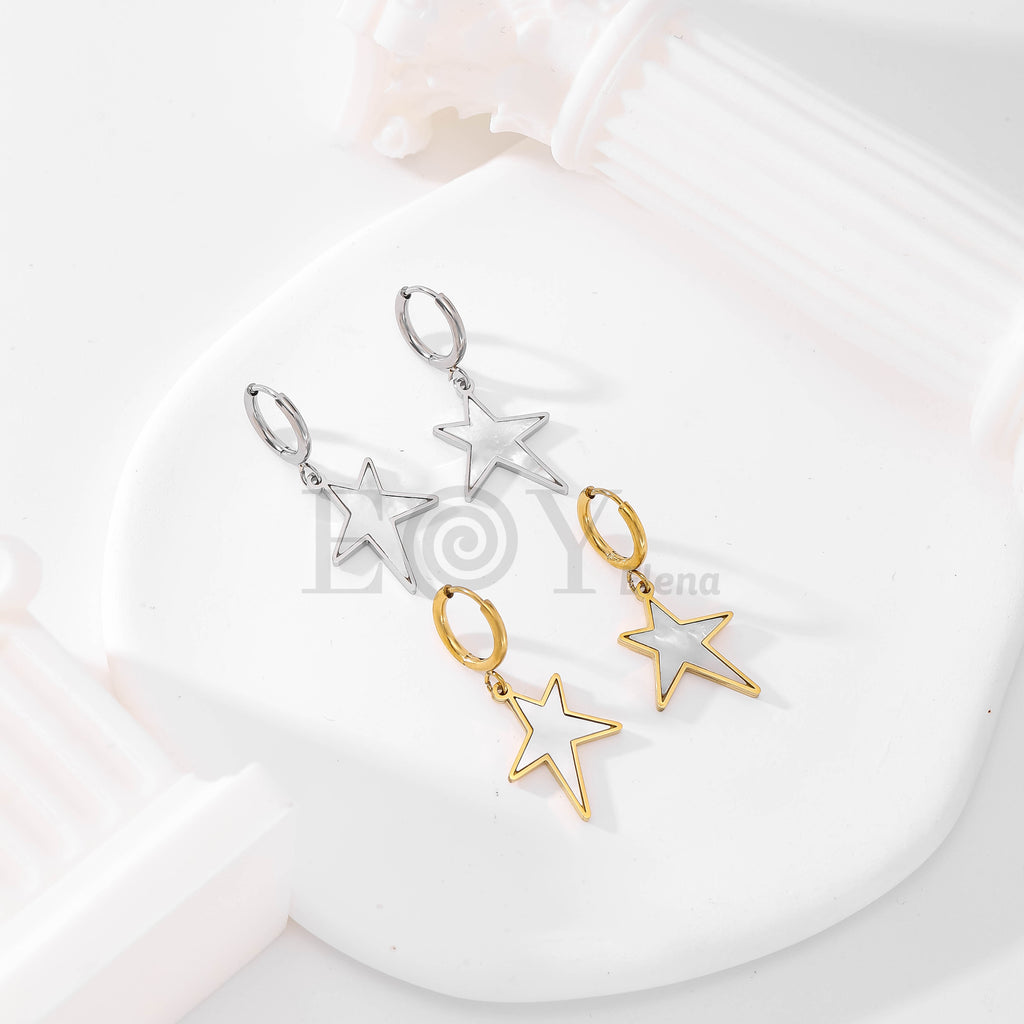 Pendientes de aro con estrella