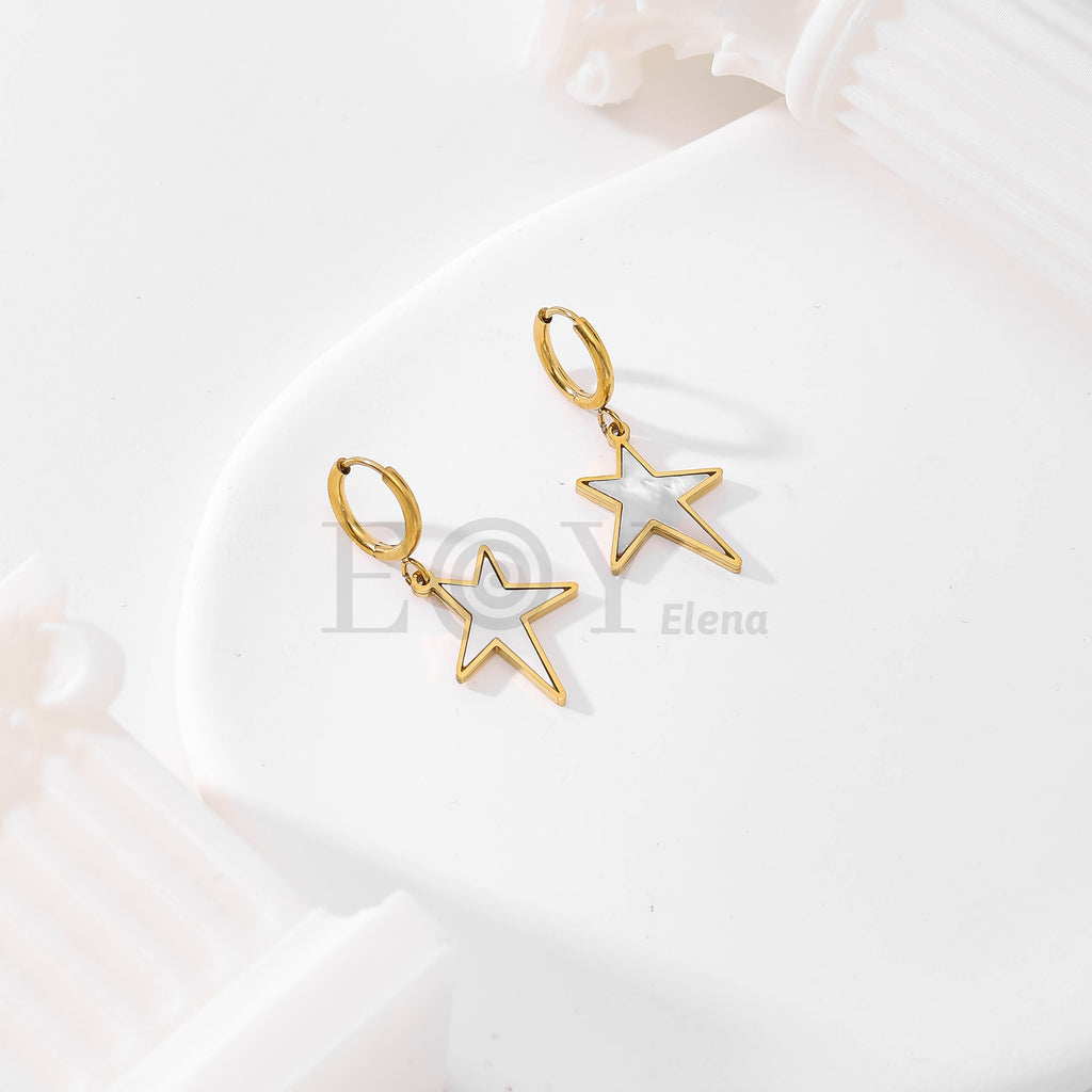 Pendientes de aro con estrella