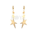 Pendientes aro triple estrella acero