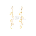 Pendientes largos hoja acero
