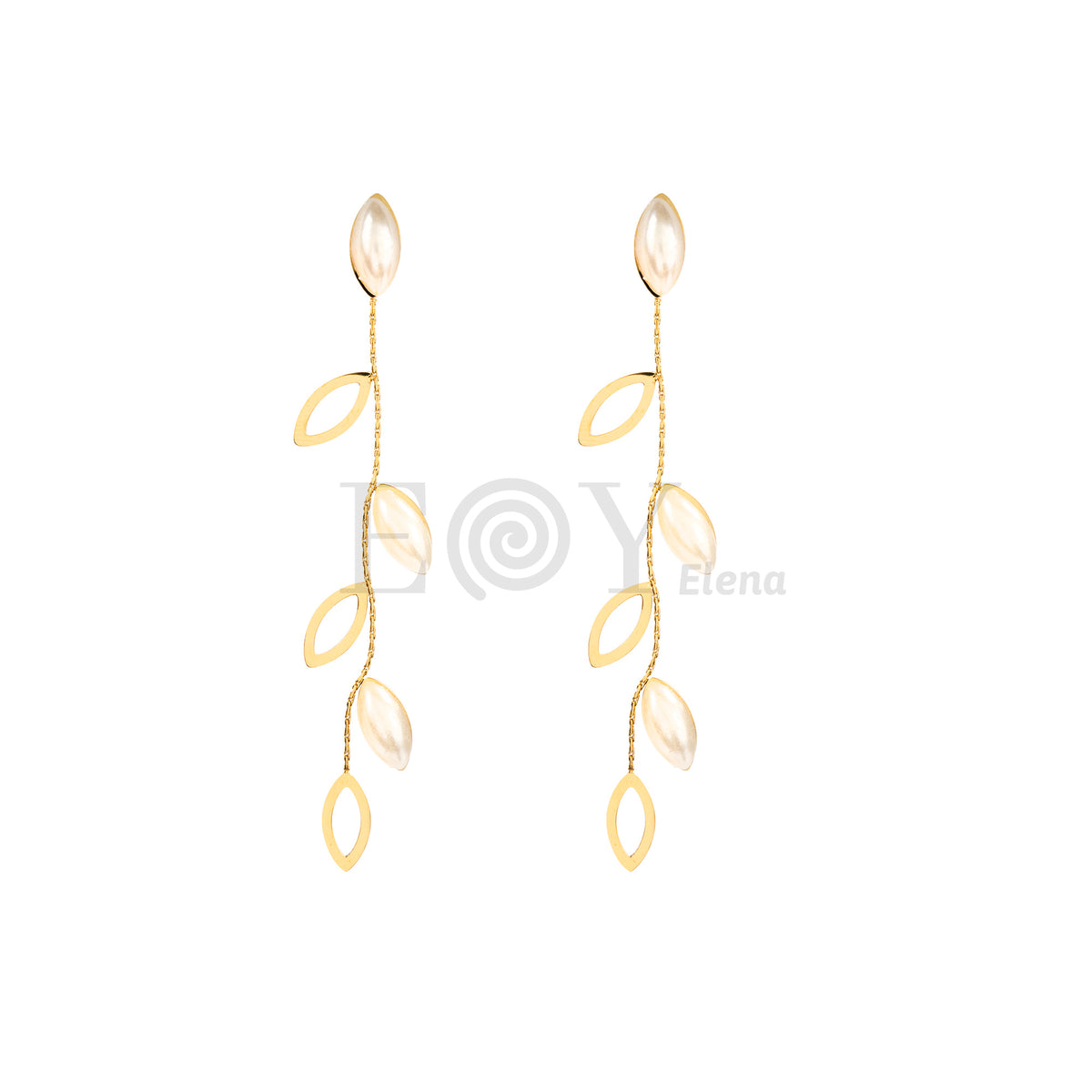 Pendientes largos hoja acero