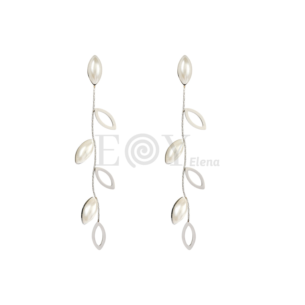 Pendientes largos hoja acero