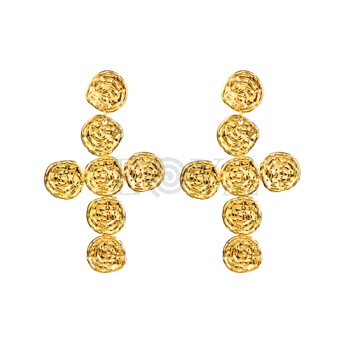 Pendientes cruz chapas acero
