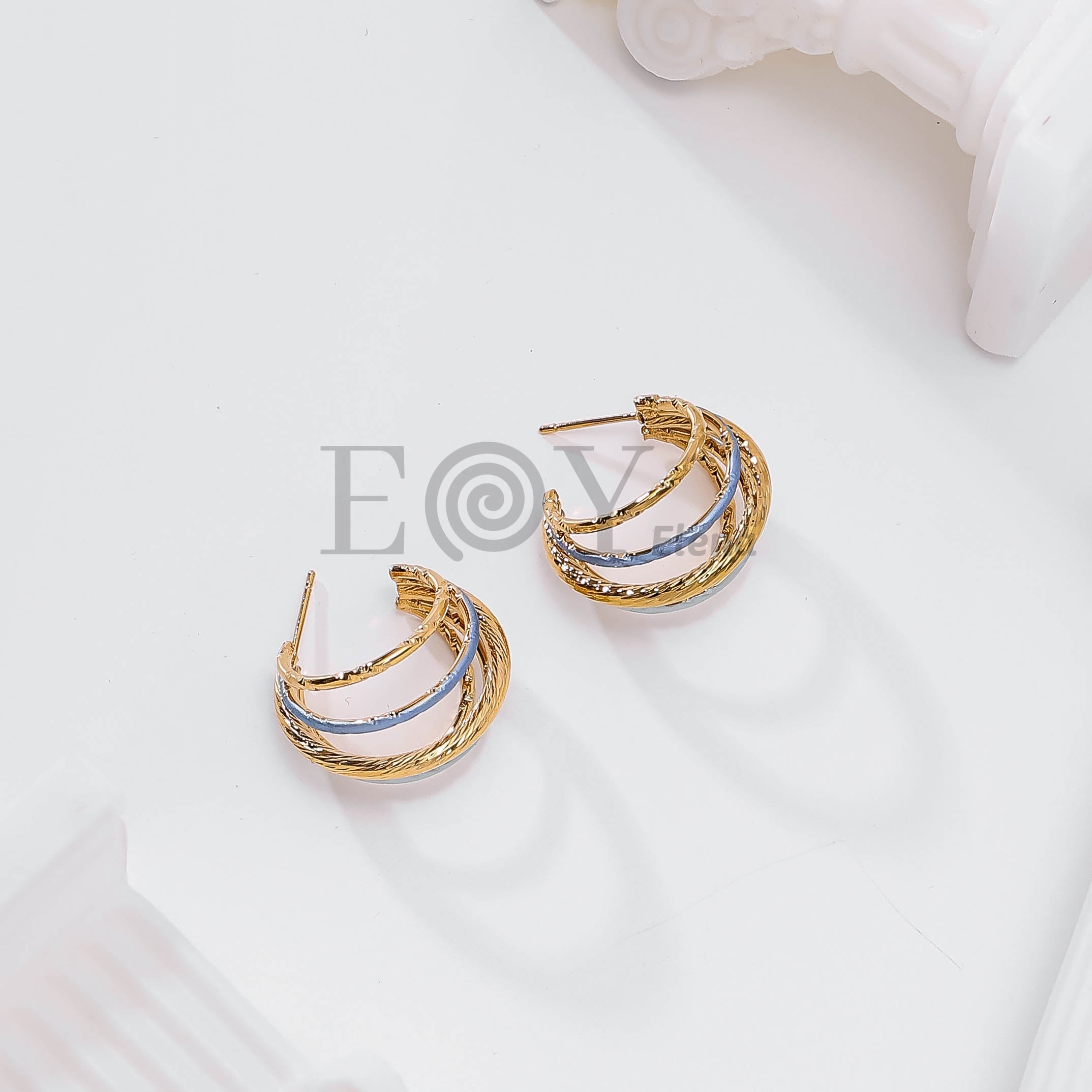 Pendientes triple aro color