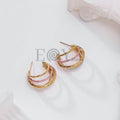 Pendientes triple aro color