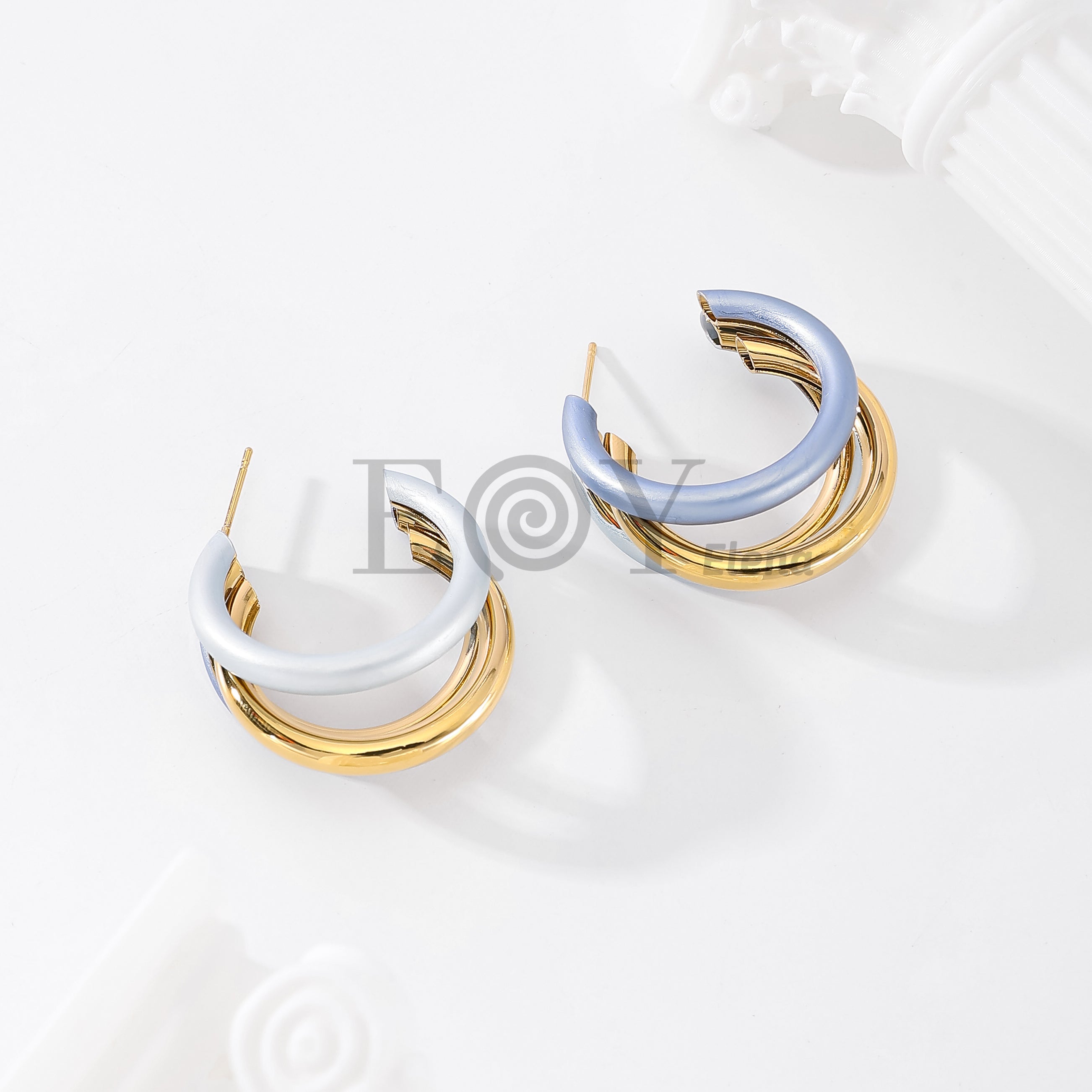 Pendientes aro bicolor