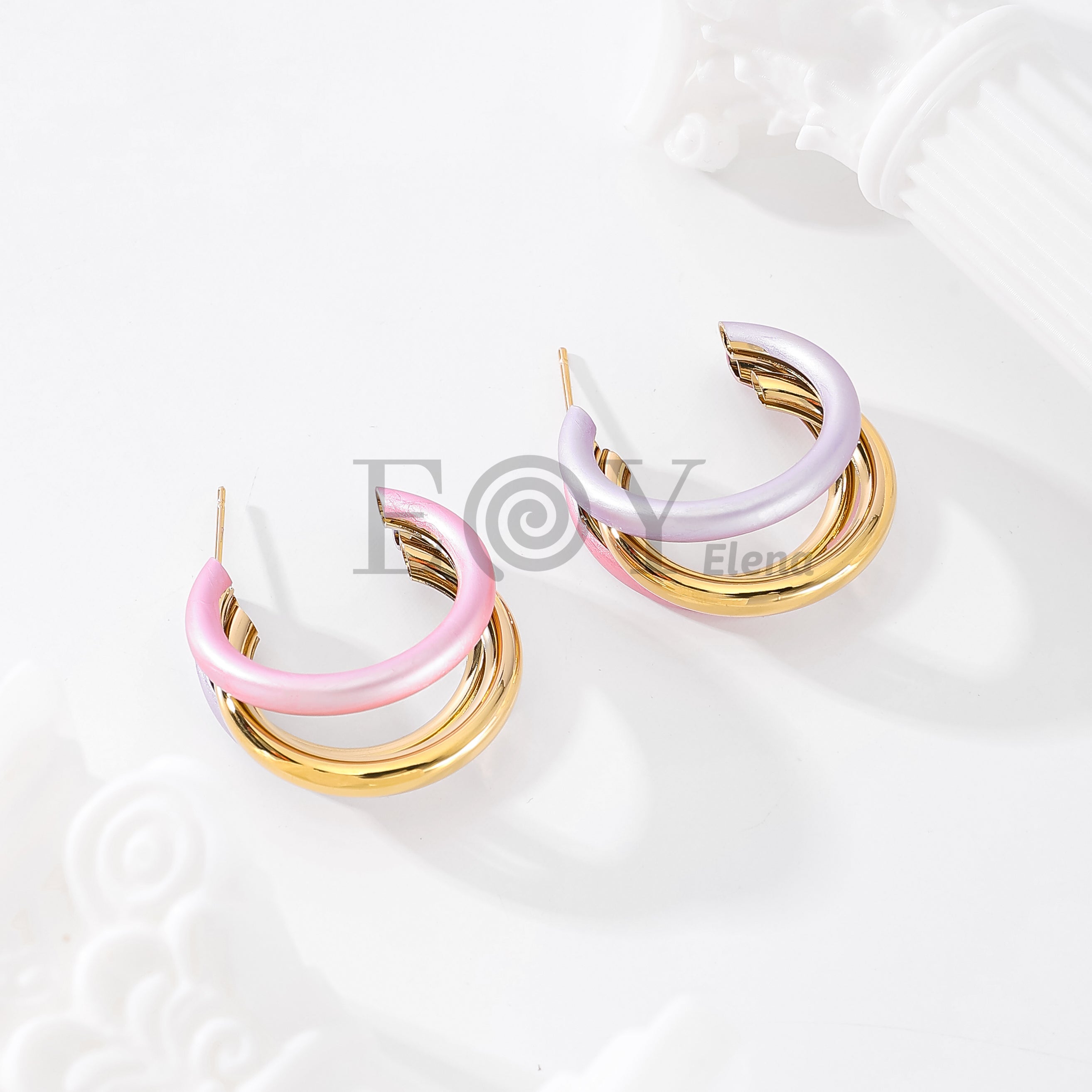Pendientes aro bicolor