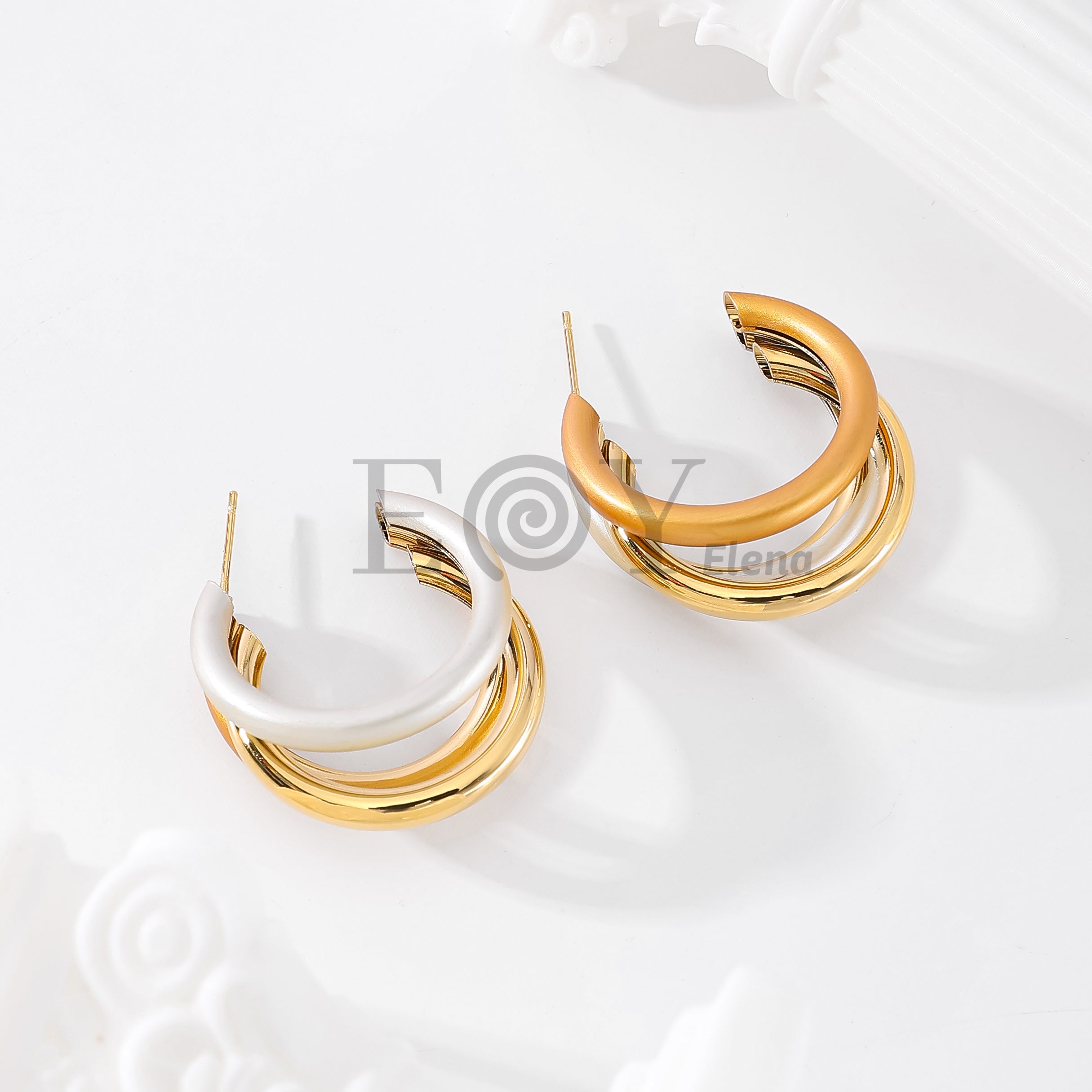 Pendientes aro bicolor