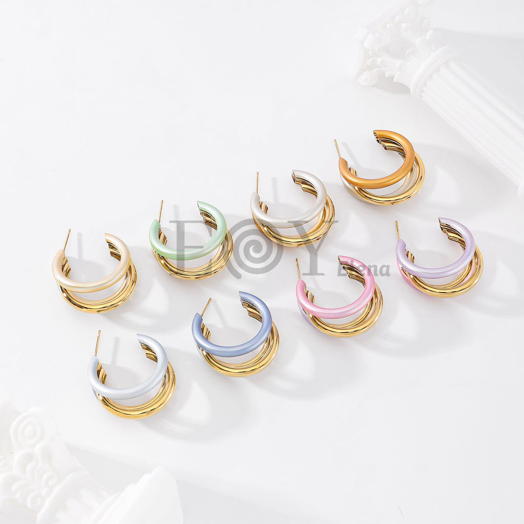 Pendientes aro bicolor