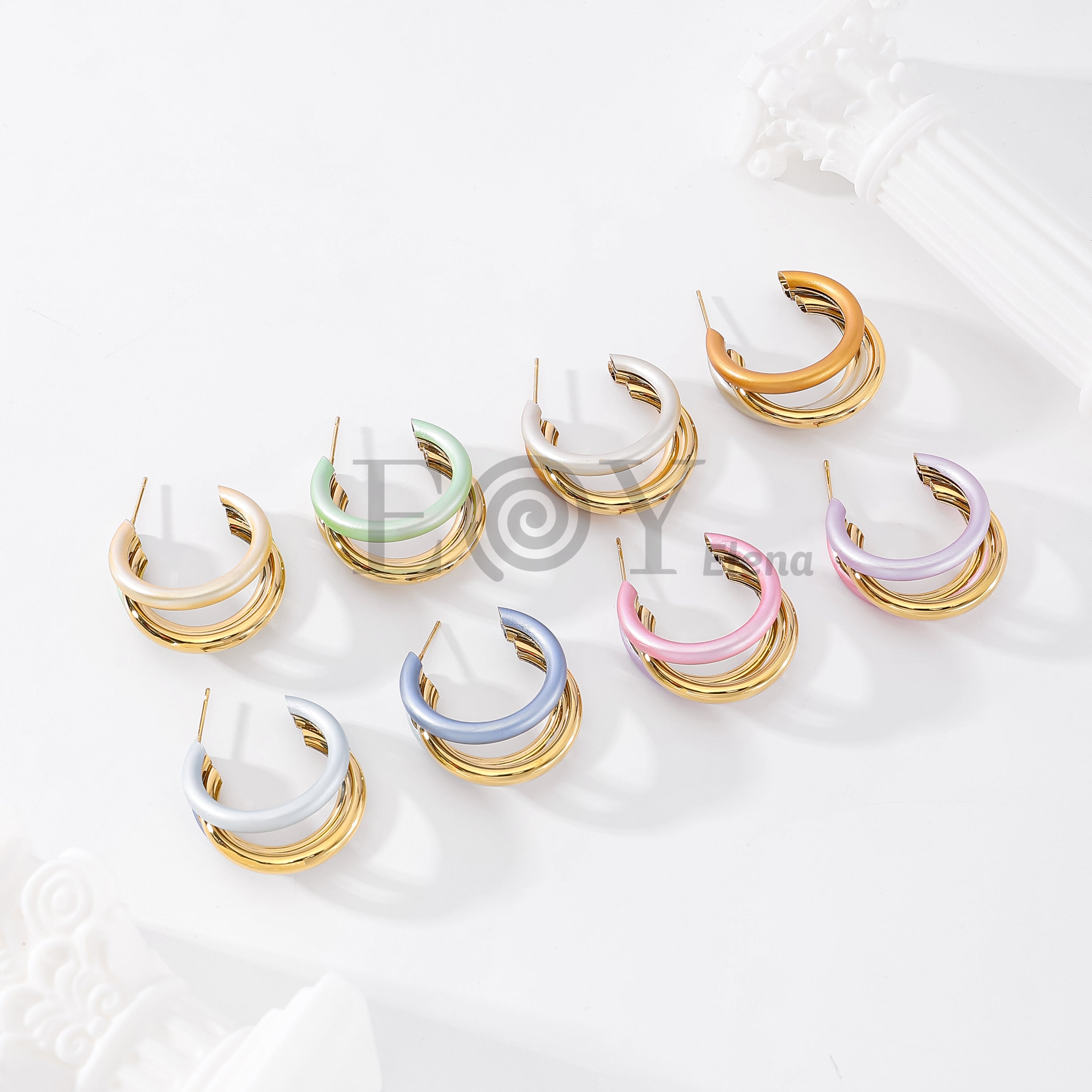 Pendientes aro bicolor