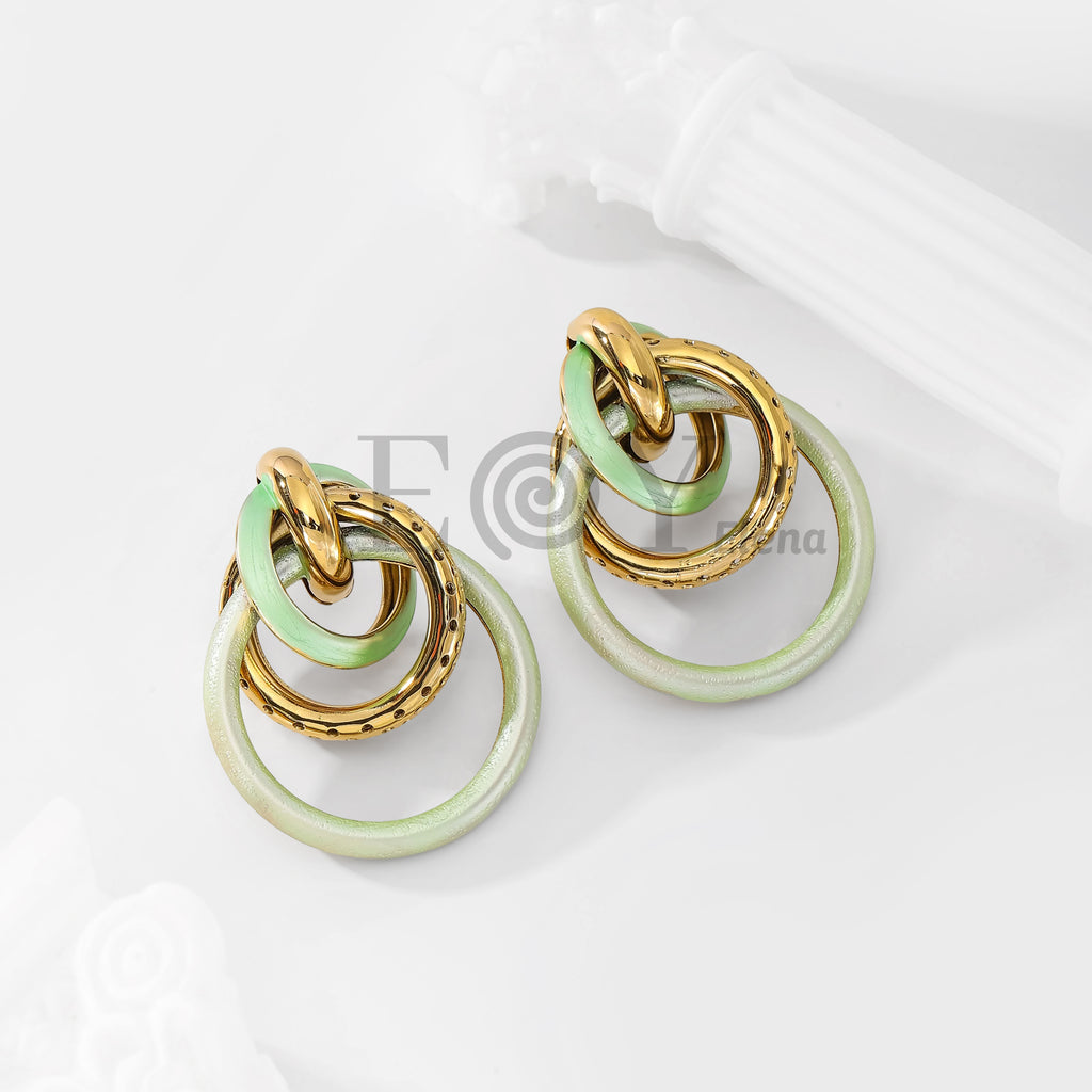 Pendientes Aros Entrelazados Multicolor