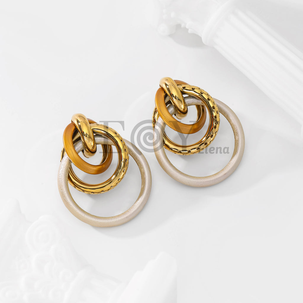 Pendientes Aros Entrelazados Multicolor
