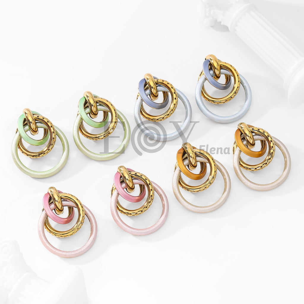 Pendientes Aros Entrelazados Multicolor