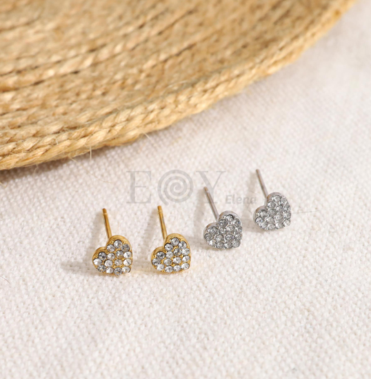 Pendientes corazón circonita