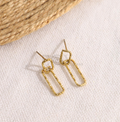 Pendientes doble aro cuadrado
