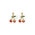 Pendientes cereza acero