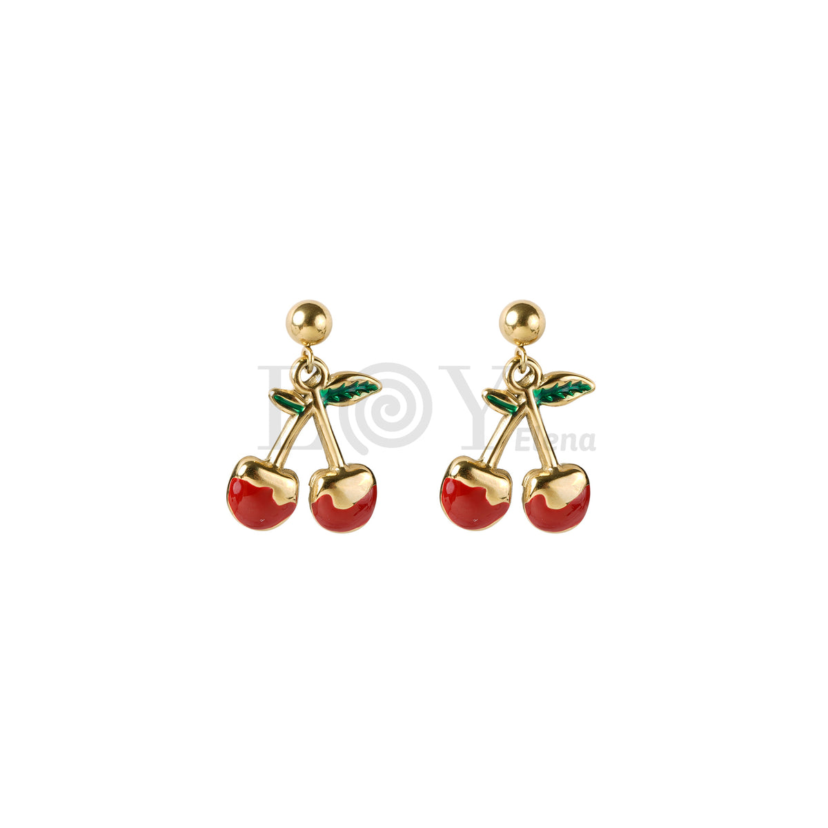 Pendientes cereza acero