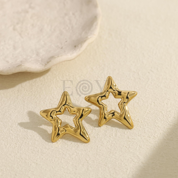 Pendientes estrella gruesa