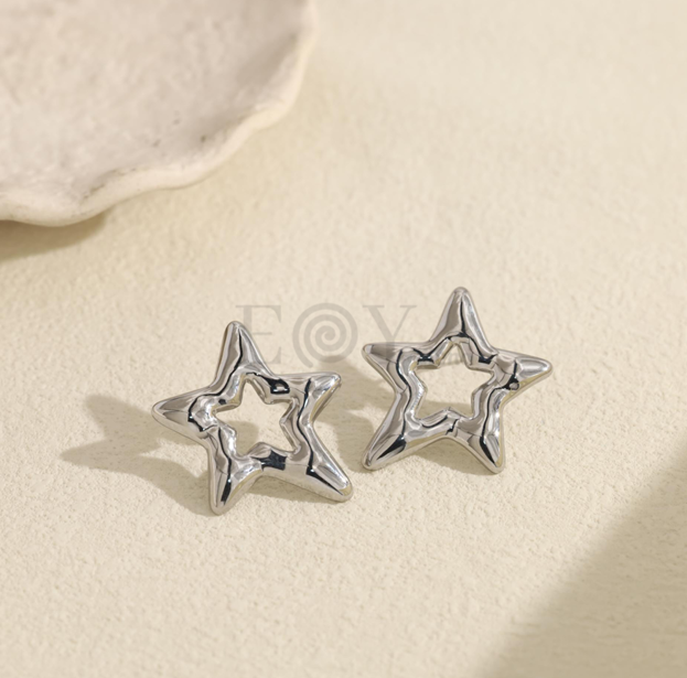 Pendientes estrella gruesa